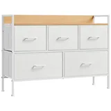 Songmics Kommode, Schrank Schlafzimmer, Aufbewahrungsschrank LTSDE135W01