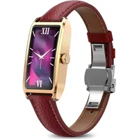 Smartwatch Damen Elegant Dünn Fitnesstracker Eckig Damenuhr 1.13" AMOLED Fitnessuhr Frauen Herzfrequenzmesser Schrittzähler Schlafanalyse Menstruationszyklus Pulsuhr Gold IP68 Wasserdicht Sportuhr