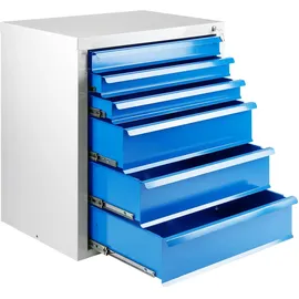 Proregal Kobra Schubladenschrank 75 x 70 x 43,5 cm Lichtgrau/Lichtblau