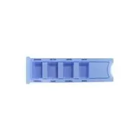 Herrmann Medikamentenbox 4-fach | Tagesdosierer mit Blindenschrift - Weiß oder Blau mit Schiebeblister Blau
