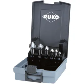 Ruko Kegel- und Entgratsenker-Satz DIN 335 Form C 90° HSS Co 5 in ABS-Kunststoffkassette