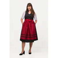 Ulla Popken Damen Dirndl Viola Knöpfe Kleid, schwarz, 44