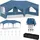 Woltu Pavillon 3 x 6 m inkl. 6 Seitenteile Blau