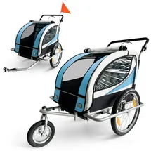 SAMAX 360° drehbarer 2in1 Jogger Silver Frame blau/silber