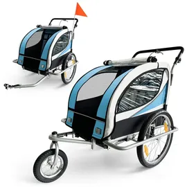 SAMAX 360° drehbarer 2in1 Jogger Silver Frame blau/silber