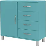 Tenzo tenzo, Malibu Schrank Metall/Holzwerkstoff 98x41x92 cm - Silber