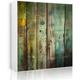 Banjado Großer Schlüsselkasten Metall 30x30cm Weiß Scharnier Links 50 Haken Beschreibbar Magnetisch Motiv Grünes Holz