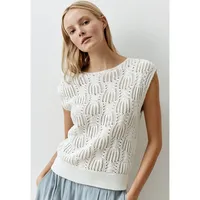 More & More Pullunder mit Lochstickerei, Offwhite, 44