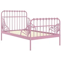 vidaXL Ausziehbett Rosa Metall 80x130/200 cm