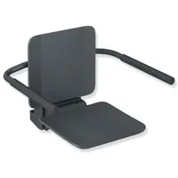 Hewi System 900 Einhängesitz Edelstahl pulverbeschichtet anthrazit matt mit Armlehnen