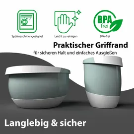 BigDean 3er Set 3,5 Liter & 2 Liter Rührschüssel & Quirltopf mit Spritzschutz lebensmittelecht spülmaschinengeeignet – Europe