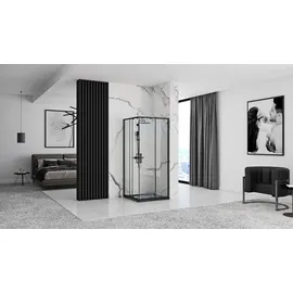 REA Punto Duschkabine 90 x 190 cm rechts Schwarz Sicherheitsglas