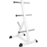 GORILLA SPORTS Hantelscheibenständer 7 Stangen, mit 50 mm Scheibenaufnahme, 350 kg Belastbar, Schwarz/Weiß weiß
