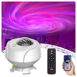 Rosnek LED Nachtlicht LED Sternenhimmel Projektor, für Party, Schlafzimmer, Geschenk, mit Fernbedienung/Bluetooth/Musikspieler/Timer weiß