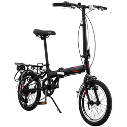 16" Aluminium Faltrad Klapp Fahrrad 16 Zoll Klapprad Foldrider Shimano 6 Gang 221