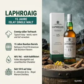 Laphroaig 15 Years Old Islay Single Malt 46% vol 0,7 l Geschenkbox