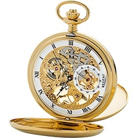 Regent Taschenuhr Regent Herren Taschenuhr Analog, (Analoguhr, Analoguhr), Herren Taschenuhr rund, groß (ca. 53mm), Edelstahl, Elegant goldfarben