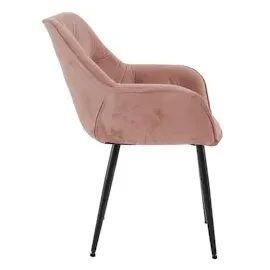 CLP 2er Set Stuhl Tanna Samt I Esszimmerstuhl Mit Armlehne I Gesteppter Polsterstuhl