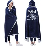 AOKILE Kuscheldecke mit Kapuze und Ärmeln Flanell Tragbare Decke Weich Decke Hoodie,Papa Geschenk Flauschige Flanell TV-Decke mit Ärmel für Herren