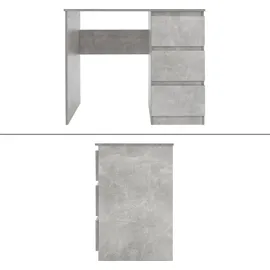 ML-Design Schreibtisch 90x76x50 cm Grau