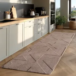 Teppich AYYILDIZ TEPPICHE "POMPEI 1613", beige, B:80cm H:12mm L:150cm, Microfaser, Teppiche, Läufer, pflegeleichte Oberfläche, leicht zu reinigen, Kurzflor