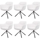 MCW Esszimmerstuhl MCW-K33 Stoff bouclé-weiß 6er Set