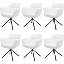 MCW Esszimmerstuhl MCW-K33 Stoff bouclé-weiß 6er Set