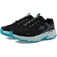 Skechers Damen Go Run Trail Altitude 2.0 Ravine, Schwarzes Leder mit aquamarinfarbenem Rand, 37 EU - 37 EU