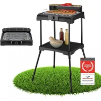 First Austria TZS First Austria Standgrill | 2000 W Elektrogrill mit Temperaturregler & Wärmereflektor | Gartengrill mit Standfüßen | Grillfläche [45cm x 22c...