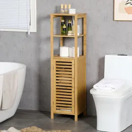 kleankin Badezimmerschrank 29,9 x 120 x 32,9 cm Bambus