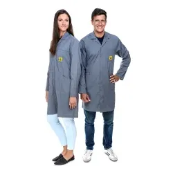SafeGuard ESD Kittel Pro-Line, grau, 3/4 Länge DSWL41044 , 1 Unisex Kittel, Größe XS