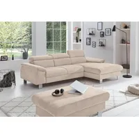 Cotta Ecksofa Komaris L-Form, B: 244 cm, mit Kopfteilverstellung,