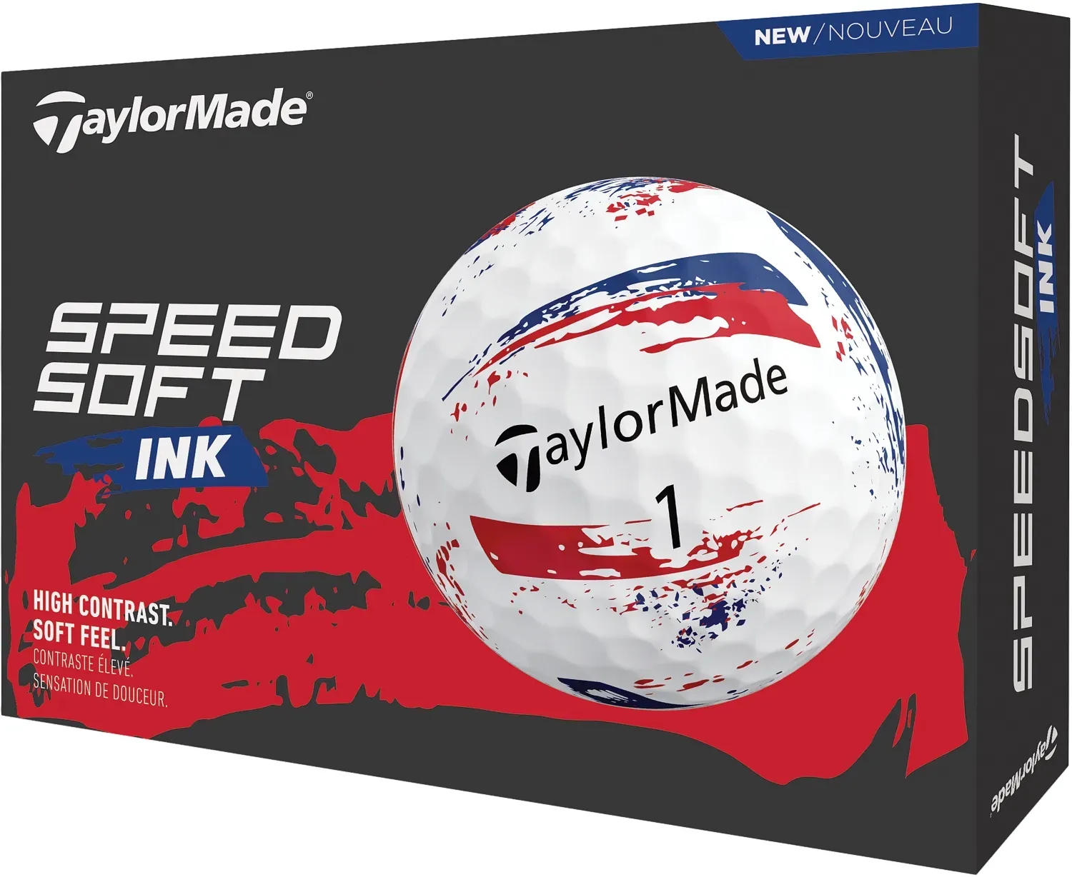 TaylorMade Golfbälle SpeedSoft INK - 12er Pack, blau/rot