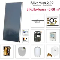 solarbayer� Solarbayer Silversun Flachkollektor Solarpaket 3 Solaranlage 6,06 m2 Solar