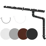 RainWay Regenrinnen Komplettset 8 m PVC-U anthrazit für Dachflächen < 100 m2