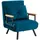 Homcom Schlafsessel mit Schlaffunktion Polyester 73 x 81 x 63 cm Blau mit Kissen
