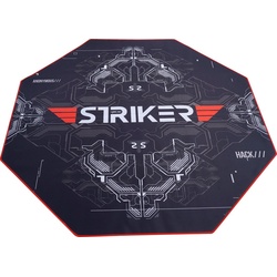 Hyrican Bodenschutzmatte Hyrican Striker Gaming Stuhlunterlage/Bodenschutzmatte 1100x1100x2mm, 8- eckige Form rot|schwarz