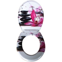 WC-Sitz "Stones & Orchid" Klobrille Klodeckel Absenkautomatik Toilette Blume