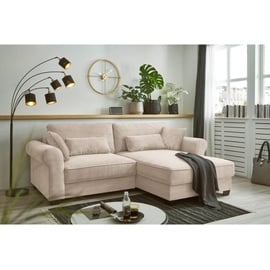 Sofa.de Ecksofa beidseitig montierbar Angelina klein ¦ creme ¦ Maße (cm): B: 255 H: 92 T: 185.0