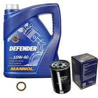 Inspektionspaket Wartungspaket Filterset mit 5 L Motoröl Defender 10W-40, Ölfilter, Dichtring