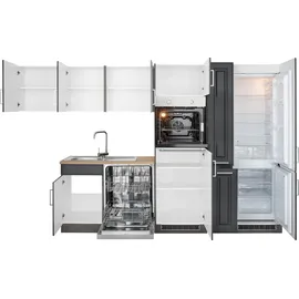 kochstation Winkelküche L-Form 320 x 170 cm grau