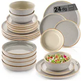 sänger Tafelservice Rio Perlgrau | 24 teilig, aus Steingut | Gr.: onesize