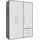 Forte Drehtürenschrank 144,4 x 200 x 53 cm grau
