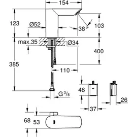 Grohe Bau Cosmopolitan E Sensor-Armatur chrom 36451000