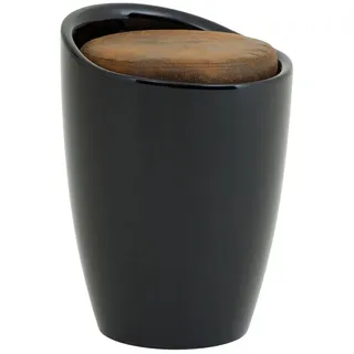 IDIMEX Sitzhocker DANIEL, Sitzhocker Stauraumhocker Arbeitshocker Badhocker Hocker mit Stauraum schwarz