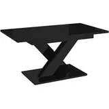 Home Collective Esstisch, Schwarz Hochglanz, Holzwerkstoff, Rechteckig, 80x75x180 cm, Esszimmer, Tische, Esstische