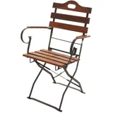 Mendler 2er-Set Biergartenstuhl HWC-J40, Klappstuhl Gartenstuhl, Gastronomie-Qualität Akazie MVG-zertifiziert ~ braun