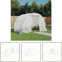 The Living Store - Gewächshaus Mit Stahlrahmen Weiß 6 M2 3x2x2 M - Gewächshaus - Pflanzenhaus - Glashaus - Tomatenhaus - Hochbeet