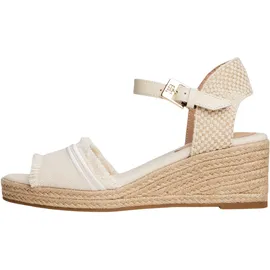 Tommy Hilfiger Damen Wedge Espadrilles Fringe Canvas mit Keilabsatz, Elfenbein (Muslin), 36
