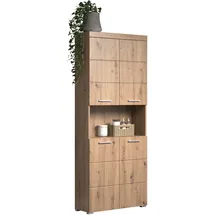 trendteam Bad Hochschrank Amanda Asteiche Melamin/Asteiche Tiefgezogen 73 x 190 x 31 cm - Braun